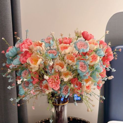 light luxury high-end artificial flower living room display azalea fake flower dining table dry decoration bouquet arrangement floral home decoration