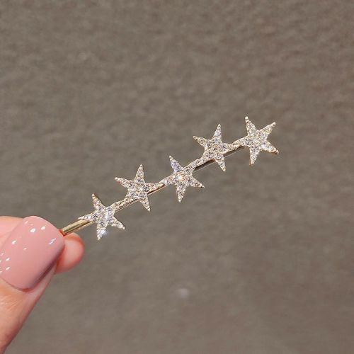 south korea internet hot rhinestones star hairpin simple style hair clip head clip bang clip side clip hairpin girl headdress