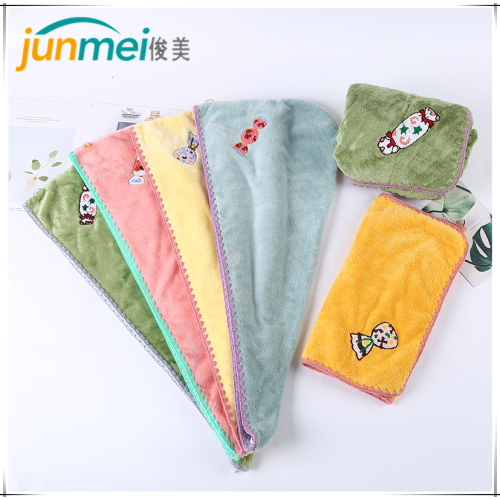 Junmei Candy Super Water-Absorbing and Quick-Drying Bath Towel Hair-Drying Cap Hair Washing Towel Female Shampoo Shower Cap Pack