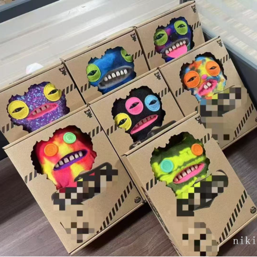 fuggler big teeth cute teeth monster pendant fang ke ya bao ugly and cute monster doll plush key chain blind box