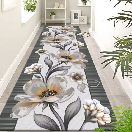 wholesale crystal velvet printed carpet coiled material hotel corridor aisle plant flower carpet stair mat can be cut