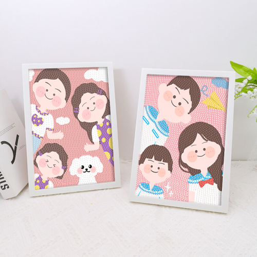new family diamond painting family portrait handmade diy gift decorative painting material package diy diamond painting with frame