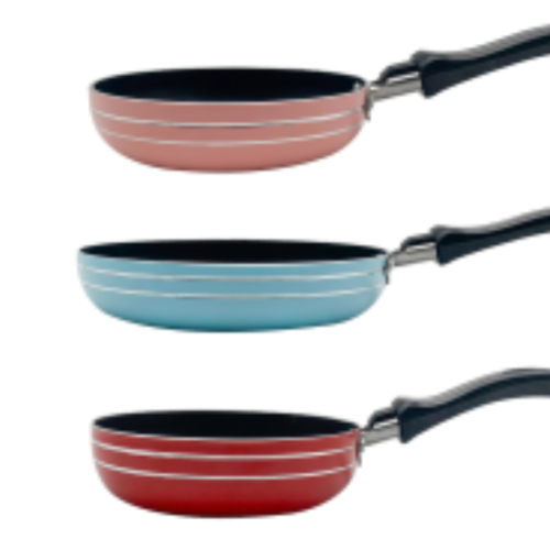 1.7铝制煎锅家用双线多尺寸煎锅加厚不粘锅三色可选无涂层平底锅.