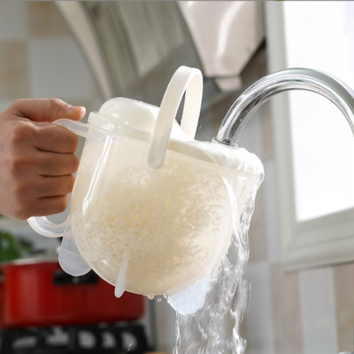 Creative Home Kitchen Gadget Lazy Tool Rice Washing Filter Rice-Washing Ware Convection Plastic Two Water Rice Washing