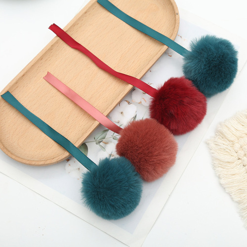 厂家直供仿兔毛球5CM毛绒球DIY鞋帽挂饰服装辅料长须人造毛球批发