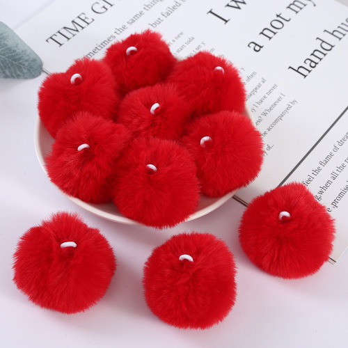 定制皮筋毛球 仿春季毛绒兔毛球绒球配件手机DIY鞋帽包包服装辅料