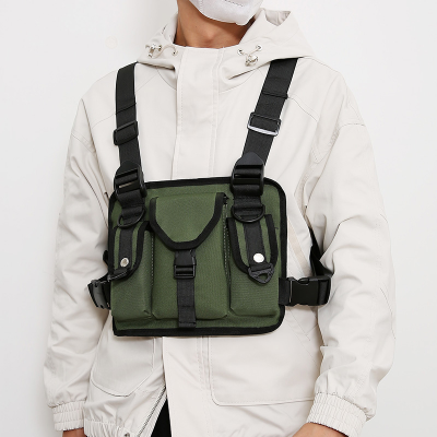  Street Men's Bag Fashion Men's Backpack Hip Hop Mechanical Style Chest Bag Fashion Brand Workwear Tactical Vest Bag
