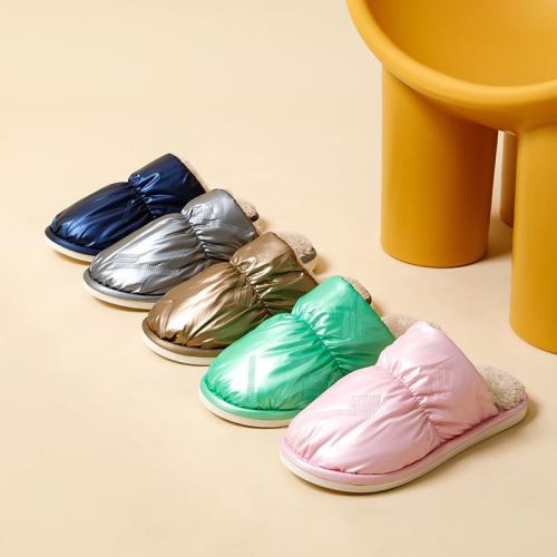 new bright leather couple indoor and outdoor home wooden floor home cotton slippers winter warm cotton shoes waterproof mn