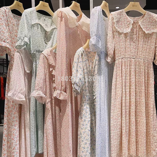 new chiffon dress wholesale night market stall summer women‘s elegant floral fairy dress live supply