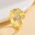 Aogu Fashion Simple Copper Plating 18K Gold Open-End Zircon Ring Female Ins Internet Celebrity Niche Personality Ring