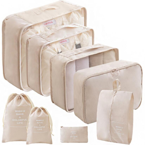 foldable waterproof travel storage bag set eight-piece set luggage bra storage bag drawstring bag 8-piece set