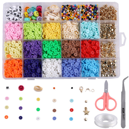 Cross-Border 24-Grid Soft Pottery Ocean Series Boxed Color Wafer Bohemian Style Ornament Bracelet DIY Jewelry