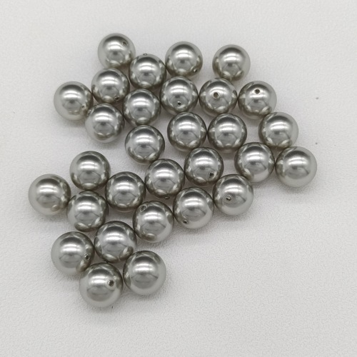 crystal glass half hole pearl silver gray glass single hole imitation pearl jewelry accessories pendant earrings diy accessories