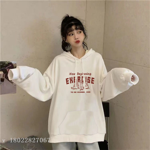 23 Autumn New Sweater Women‘s Korean-Style Sweater Women‘s Shirt Hoodie Loose Casual Jacket plus Size round Neck Sweater