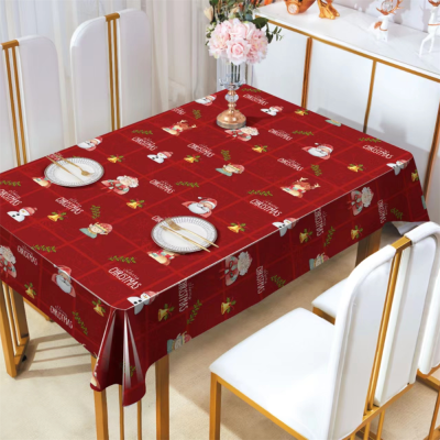 [Zezhen] PVC Tablecloth Christmas Tablecloth Christmas Decorations Tablecloth Waterproof Oil-Proof Tablecloth Christmas Product