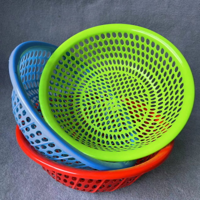 Household Plastic Vegetable Basket Drain Basket Fruit Basket Colander Kitchen Thickened Washing Vegetable Retainer Fruit Sieve Wholesale