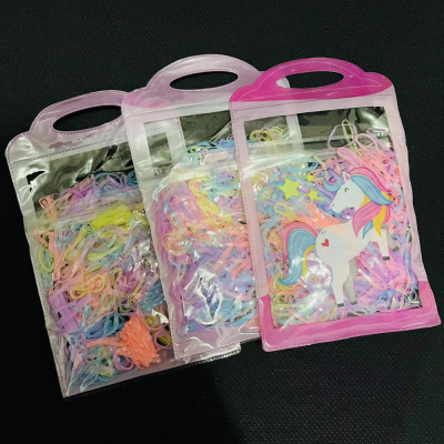 Bag Sealed Disposable Rubber Band Children Small Rubber Band Hair Elastic Band Color Hair Band Girl Small Rubber Band 2