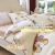 Class a Maternal and Child Grade Double-Layer Yarn Floral Four-Piece Set Bed Sheet