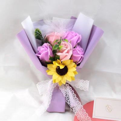Special Gift for Teacher's Day, 48 Bunches in a Box of Soap Flower, 4 Colors with Handbag, Delivered in Yiwu on September 1