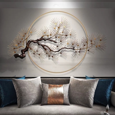 style wall decorations pendant restaurant background wall pine entrance hanging ornament wall hanging decoration