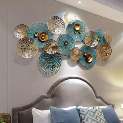 Wall-mounted ornamental flower living room sofa background wall hangings creative iron wall surface light luxury wall 