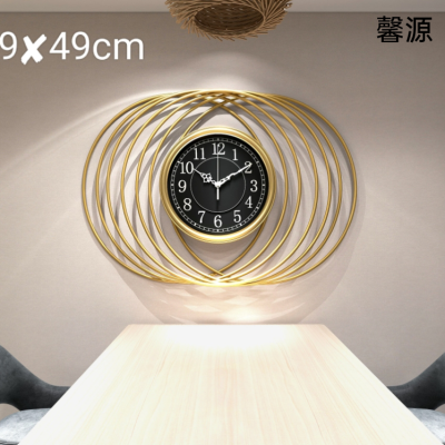 Iron clock, wall-mounted clock, retro affordable luxury style clock