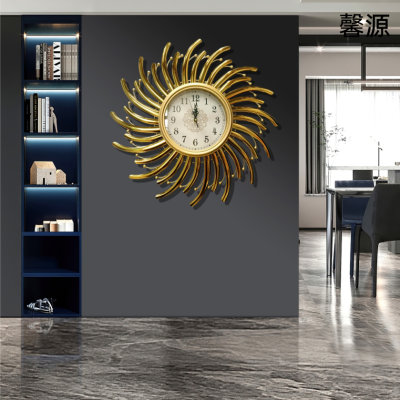 Iron clock, titanium stainless steel wall-mounted clock, light luxury clock