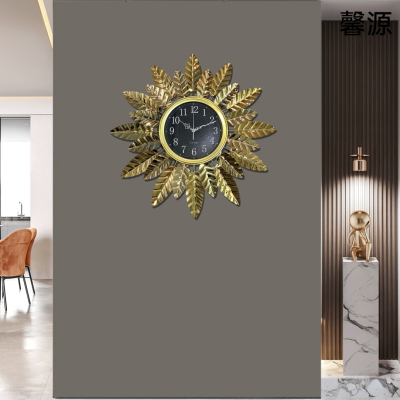 Wall-mounted clock, wrought iron clock, titanium stainless steel wrought iron forged clock