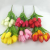 Factory Direct Sales Practical Simulation Plastic Flowers 9-Head Tulip Shooting Props Indoor and Outdoor Decoration DIY Flower Arrangement