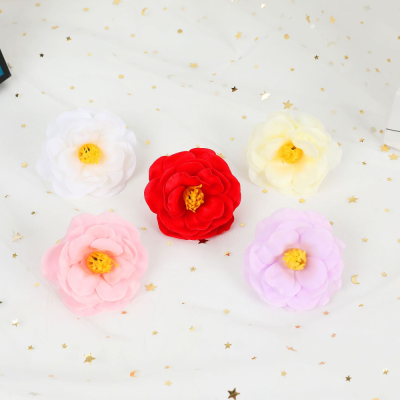 Factory Direct Sales Simulation Camellia Soap Flower Flower Head DIY Flower Material