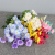 Artificial Simulation Flower 5 Head Water Plants Violet 5 Fork Raw Silk Orchid Outdoor Fake Flower Decoration Amazon Cross-Border in Stock