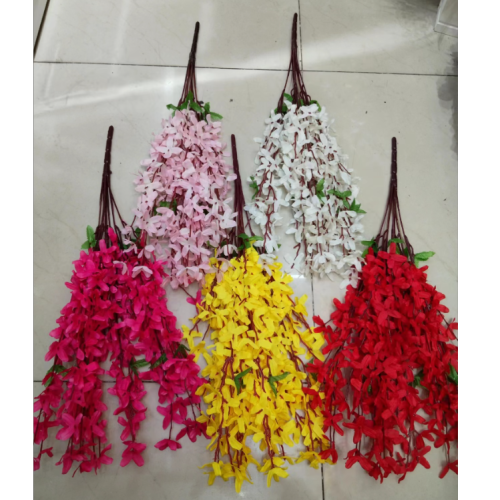 7 fork handle bundle winter jasmine artificial flower yingshan red wedding home furnishing wedding decorative fake flower forsythia inch gold silk flower