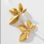 High-Grade 18K Real Gold Titanium Steel Earrings Simple 316 Stainless Steel Personality Temperament 4-Petal Flower Earrings Earrings Jewelry