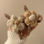 Elegant Graceful Simple Coffee Color Knitted Wool Flower Grip Large One Flower High Sense Shark Clip Updo