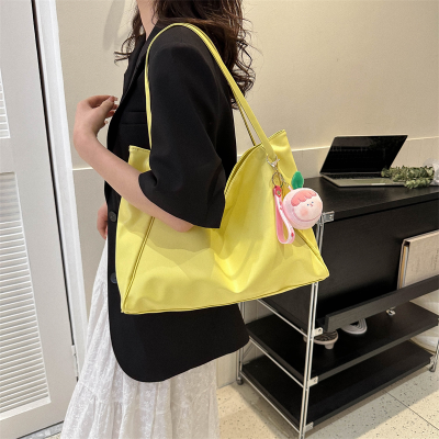 Capacity Fashion Advanced Texture Special-Interest Shoulder Bag Student Class Commuter Tote Solid Color Casual Handbag