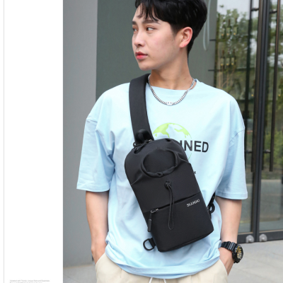 Multi-Functional Minimalist Water Cup Chest Bag Men's Korean Style Casual Cross Body Bag This Year's New Lightweight Exercise Fashion Brand Chest Bag