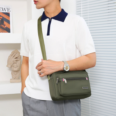  Bag Casual All-Match Nylon Shoulder Bag Men's Bag Crossbody Bag Fashion Multi-Layer Pouch Horizontal Small Shoulder Bag