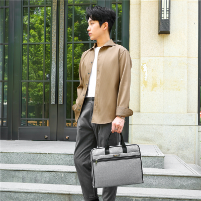 Simple Men's Handbag Fashion All-Match Large Capacity Briefcase Wear-Resistant Waterproof Oxford Cloth Document Bag