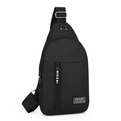Men's New Shoulder Canvas Backpack Solid Color Trendy Chest Bag Leisure Sports Travel Chest Bag Shoulder Messenger Bag