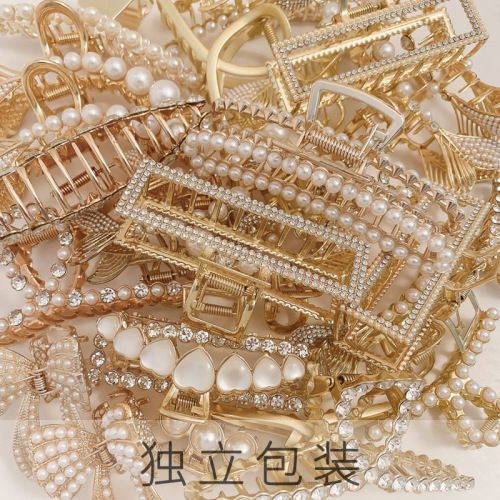 high-grade pearl grip hair clip large hair volume more than shark clip hair accessories online influencer headdress hair claws hair pins wholesale