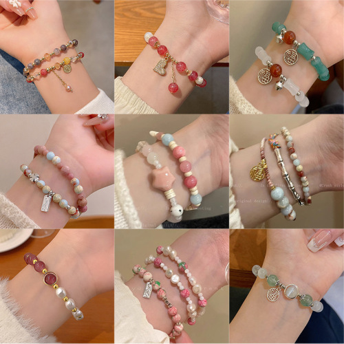 new chinese hot beaded bracelet women‘s high-grade minority all-match pearl bracelet retro couple hand jewelry wholesale