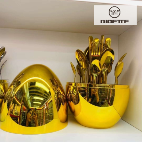 stainless steel mood egg fruit spork egg toothpick egg 24ocs 6pcs gold plated silver rose gold