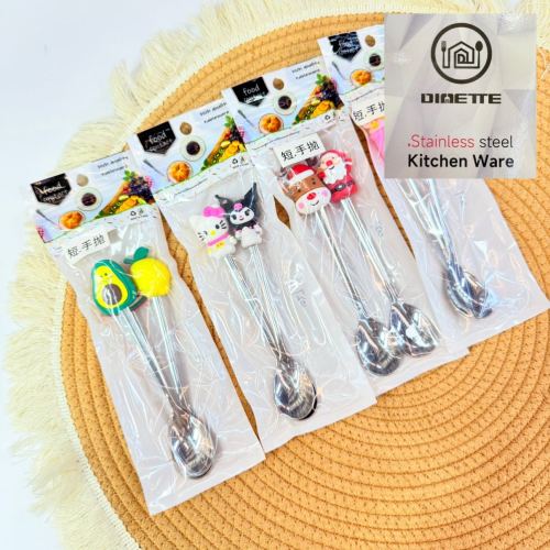 【鼎亿餐具】硅胶柄卡通手柄勺子 水果手柄奶茶手柄库洛米