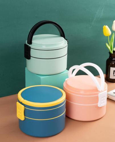 直供 日韩风轻奢简约便携式大容量方形双层饭盒