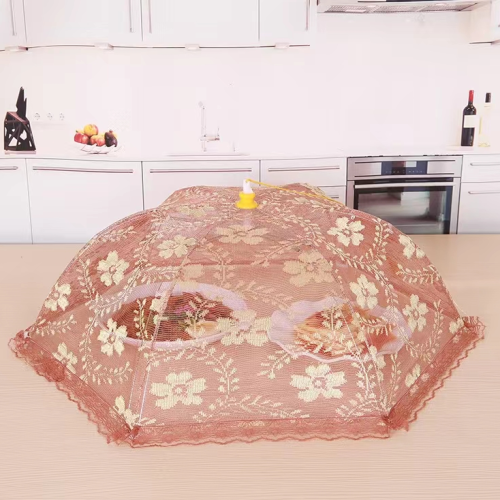 8334 lace fabric table cover anti fly cover wholesale household foldable food cover food cover