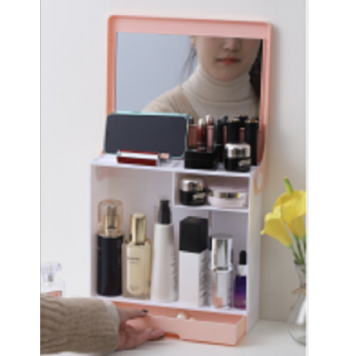 8781轻奢梳妆台化妆品透明旋转收纳架卫生间桌面护肤品置物架托盘