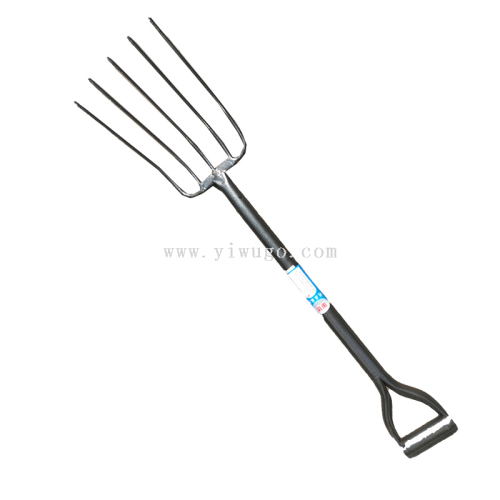 factory wholesale agricultural fork fork grass iron fork outdoor agricultural tools four teeth five-tooth iron handle fork