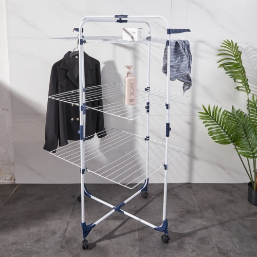 Wing Clothes Hanger Multi-Layer Floor Folding Clothes Rack Drying Rack Balcony Mobile Foldable Laundry Rack