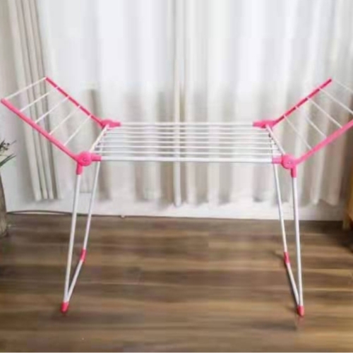 Wing Folding Clothes Hanger Iron Pipe Paint Simple Towel Rack Home Balcony Drying Rack