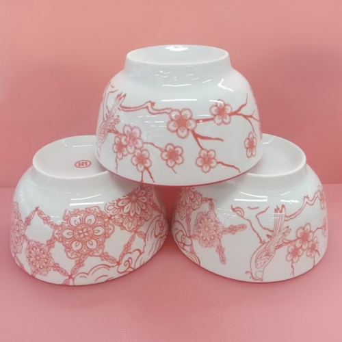printed diamond pattern bowl small soup bowl ceramic bowl kitchen supplies household tableware japanese rice bowl